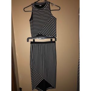 Crop Top and Shirt Striped Set